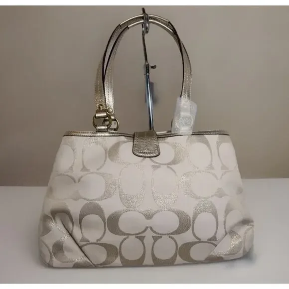 NWT Coach F20583 Soho Signature Metallic Carryall B4 Gold Tote Y2K Style